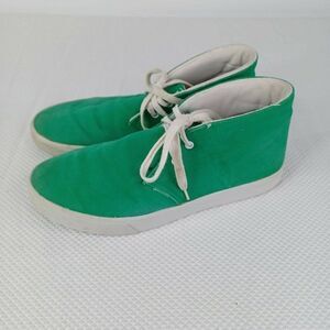 Keep Shaheen Green White Sneakers Hi Tops Canvas Size 8.5 Mens